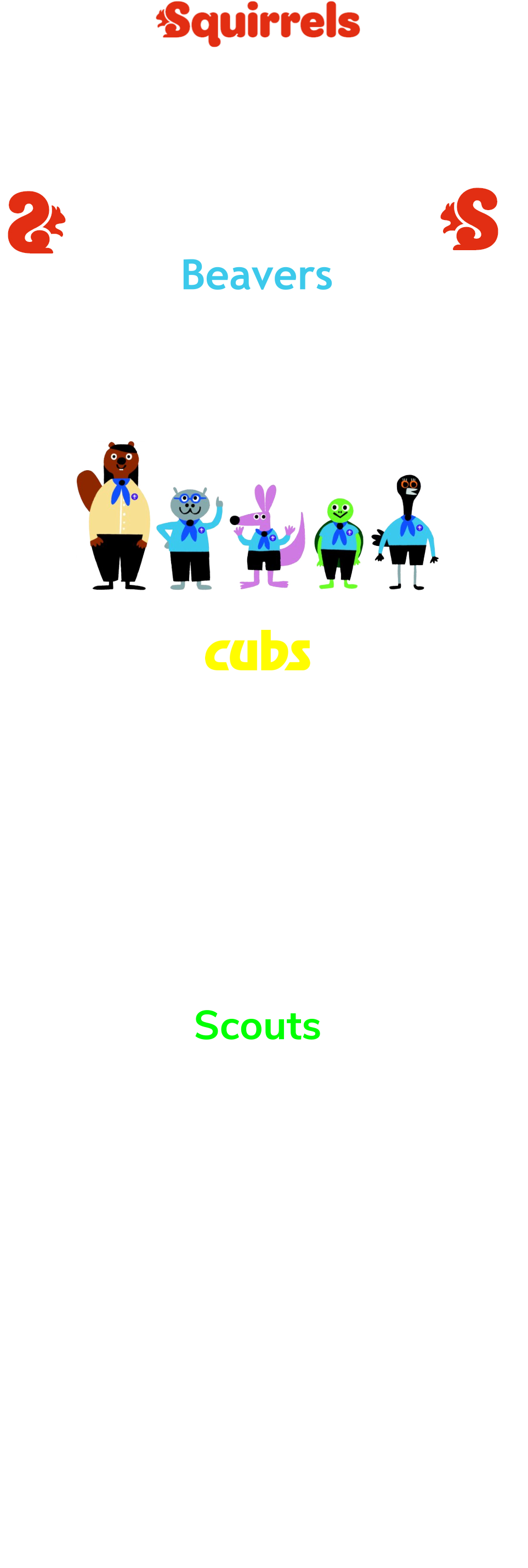 There is just one version of the  Cub Scout Law Cub Scouts always do their best, think of others before themselves and do a good turn every day.  Scouts On my honour,  I promise that I will do my best to do my duty to God and to the King, To help other people And to keep the Scout Law On my honour, I promise that I will do my best  to uphold our scout values,  to do my duty to the King,  to help other people  and to keep the Scout Law. 1.	 A Scout is to be trusted. 2.	 A Scout is loyal. 3.	 A Scout is friendly and considerate. 4.	 A Scout belongs to the worldwide         family of Scouts. 5.	 A Scout has courage in all difficulties. 6.	 A Scout makes good use of time and is         careful of possessions and property. 7.	 A Scout has self-respect and         respect for others. Scout Law There is just one version of the  Promise - Traditional Version                    Promise - Alternative Version I promise that I will do my best to do my duty to God and the King to help other people and to keep the Cub Scout Law.  I promise that I will do my best to uphold our Scout values,  to do my duty to the King, to help other people and to keep the Cub Scout Law.  Beavers I promise to do my best to be kind and helpful and to love God. I promise to do my best to be kind and helpful and to love our world. Promise - Traditional Version              Promise - Alternative Version I promise to do my best to be kind and helpful and to love God. I promise to do my best to be kind and helpful and to love our world. Promise - Traditional Version                    Promise - Alternative Version Promise - Traditional Version                    Promise - Alternative Version